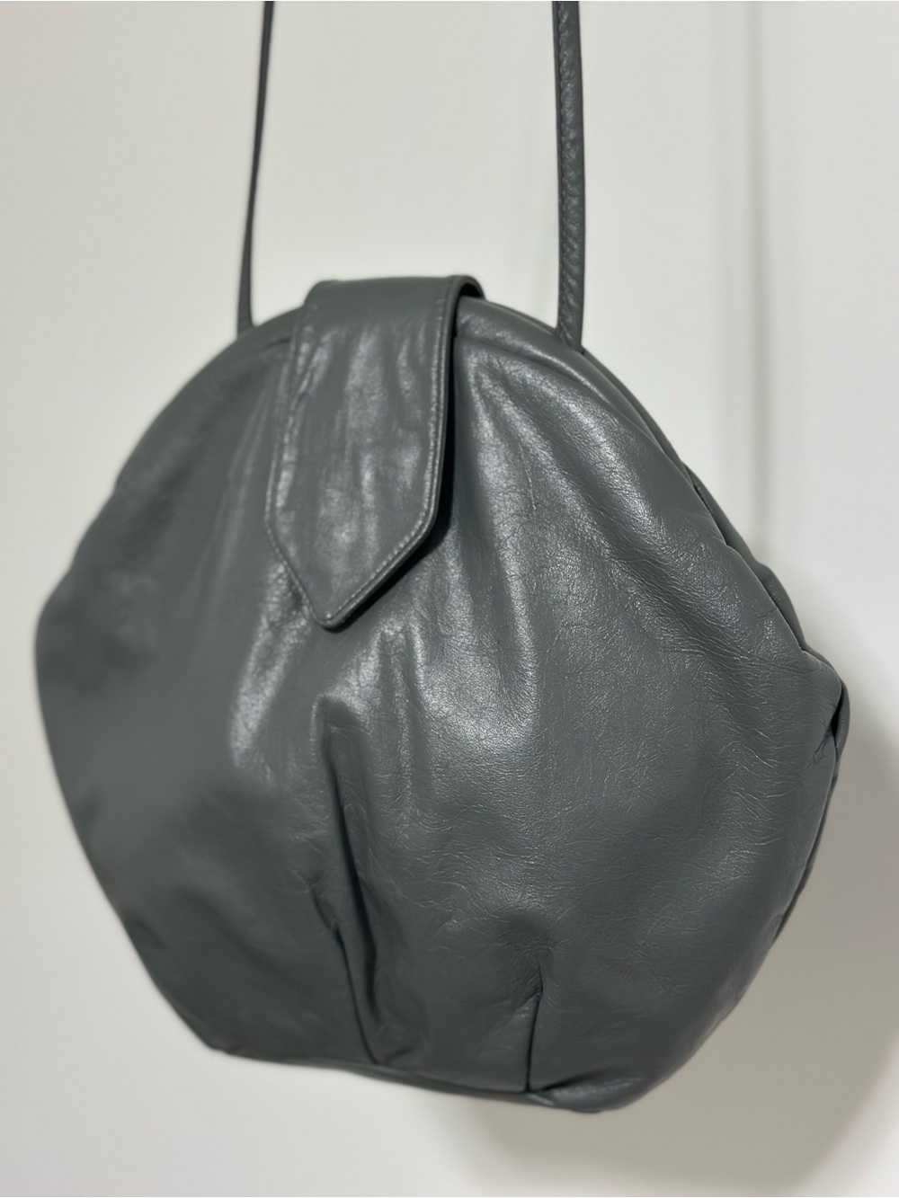 Vintage Genuine Leather Collectible Boho Pouch Pillow Shoulder Bag